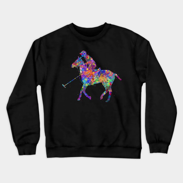 Polo rider watercolor Crewneck Sweatshirt by Yahya Art